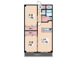 エスポワールサコモトの物件間取画像